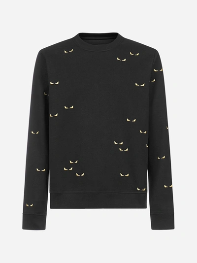 Shop Fendi Bag Bug Eyes Cotton Sweatshirt