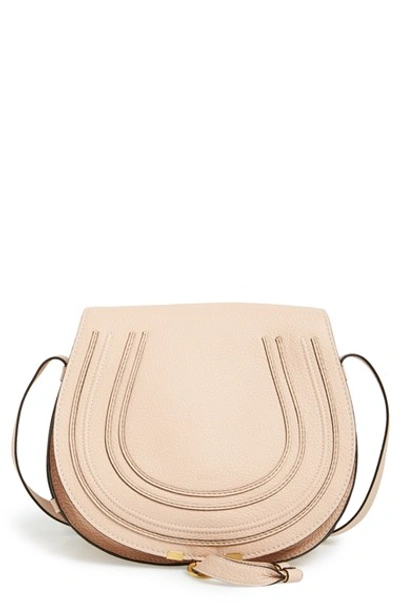 Shop Chloé 'marcie - Medium' Leather Crossbody Bag In Blush Nude