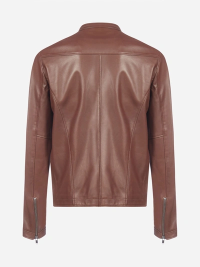Shop Tagliatore Stanley Leather Jacket