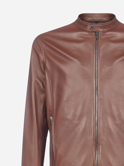 Shop Tagliatore Stanley Leather Jacket