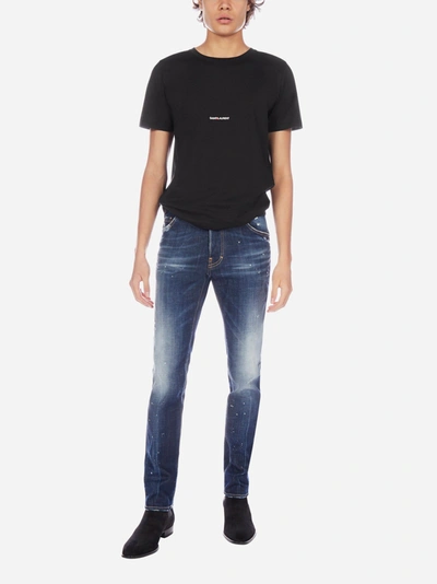 Shop Saint Laurent Logo Cotton T-shirt