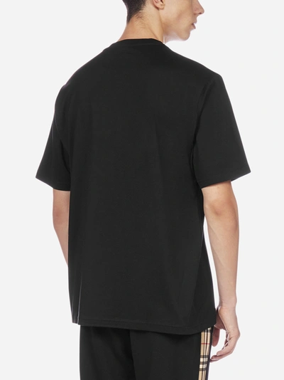Shop Burberry Ganther Logo Cotton T-shirt In Black