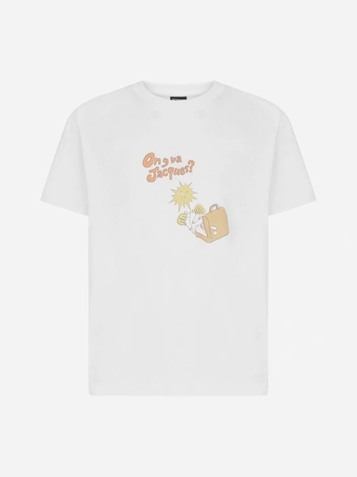 Shop Jacquemus Jacques Print Cotton T-shirt