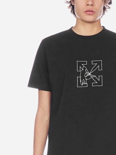 Shop Off-white Logo Workers Cotton T-shirt