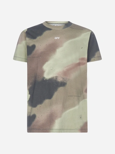 Shop Off-white Camo Stencil Cotton T-shirt