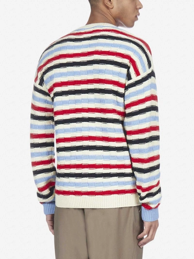 Shop Marni Striped Virgin Wool Sweater