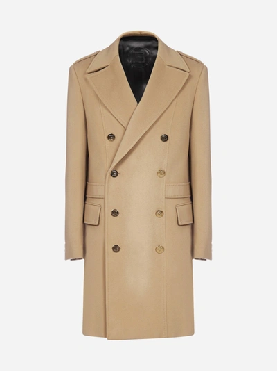 Shop Balmain Wool And Cashmere Double-breasted Coat