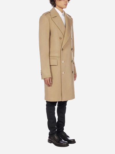 Shop Balmain Wool And Cashmere Double-breasted Coat