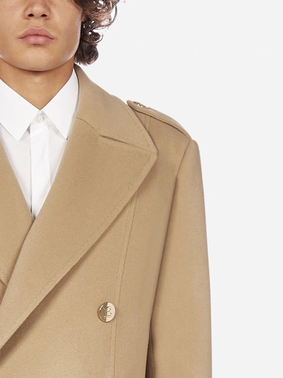 Shop Balmain Wool And Cashmere Double-breasted Coat