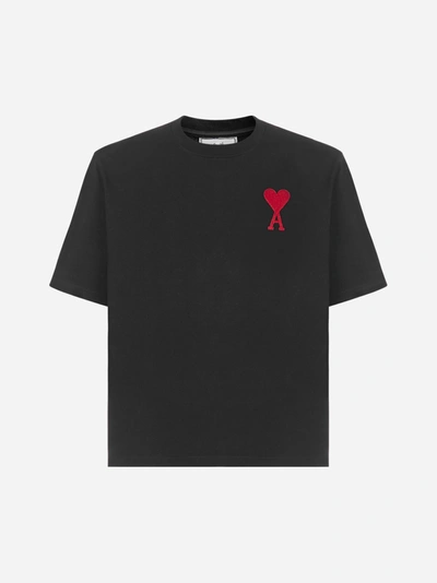 Shop Ami Alexandre Mattiussi Ami De Coeur-logo Cotton T-shirt