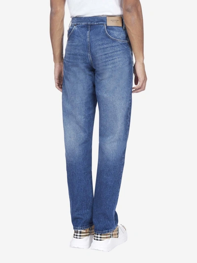 Shop Burberry Deconstructed Denim Jeans