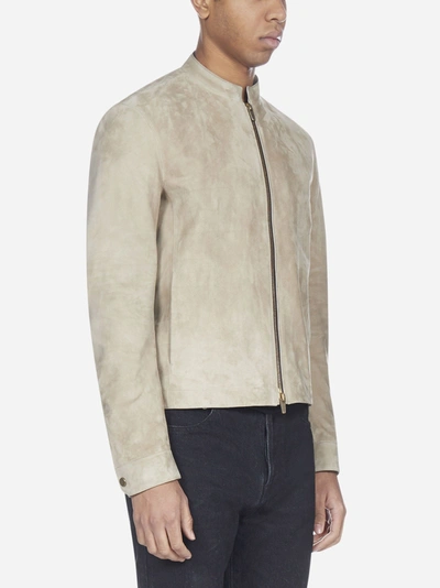 Shop Ajmone Suede Bomber Jacket