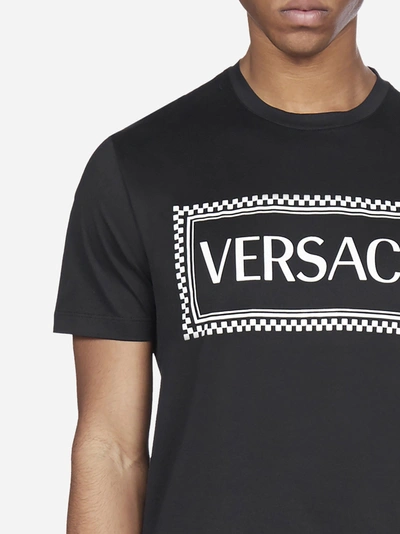 Shop Versace Logo Cotton T-shirt