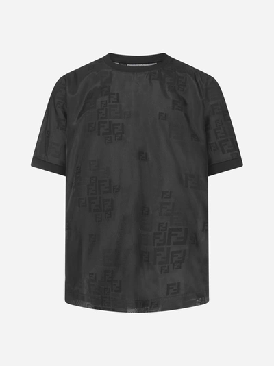 Shop Fendi Ff Logo Cotton-blend T-shirt