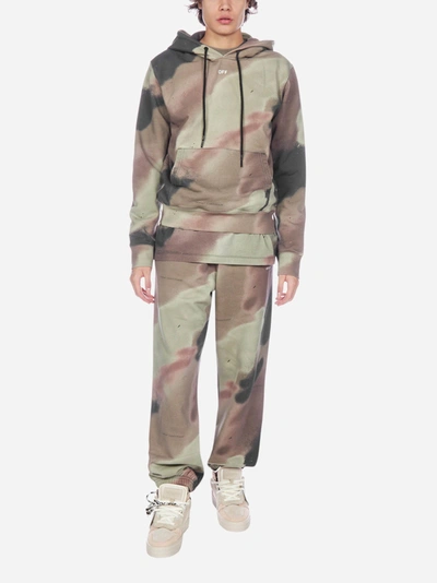 Shop Off-white Felpa Camo Stencil In Cotone Con Cappuccio