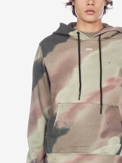 Shop Off-white Felpa Camo Stencil In Cotone Con Cappuccio