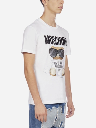 Shop Moschino Logo And Print Cotton T-shirt