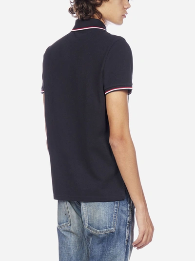 Shop Moncler Logo-patch Cotton Polo Shirt