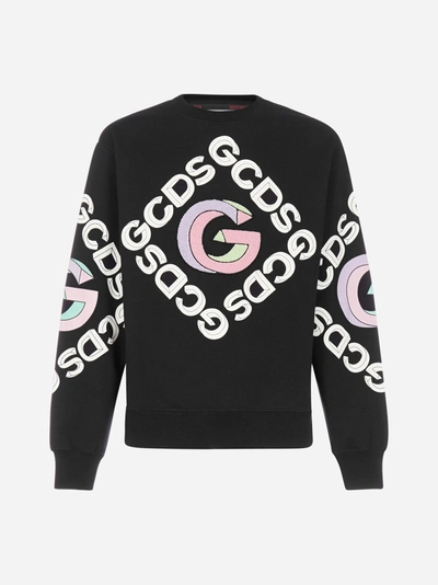 Shop Gcds 3d Logo Cotton Sweatshirt
