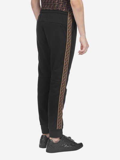 Shop Fendi Pantaloni Sportivi In Misto Cotone Con Logo Ff