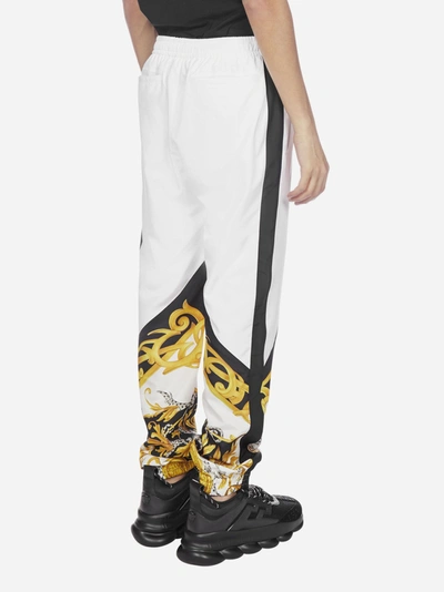 Shop Versace Acanthus Print Nylon Track Pants