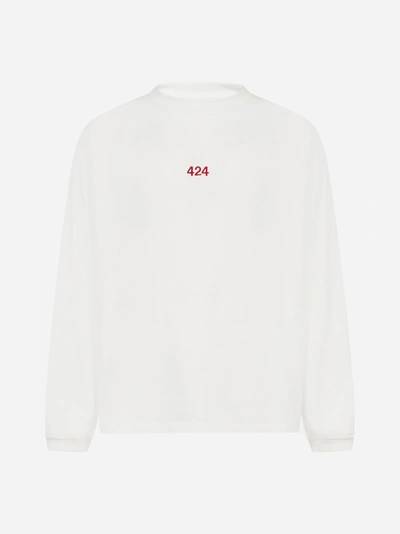 Shop 424 Logo Cotton Long Sleeves T-shirt