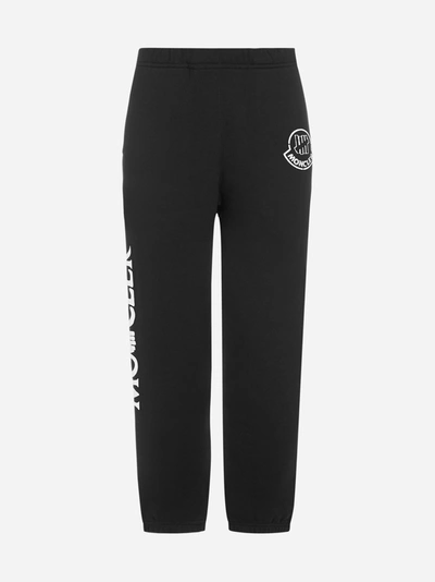 Shop Moncler Logo Cotton Jogging Pants