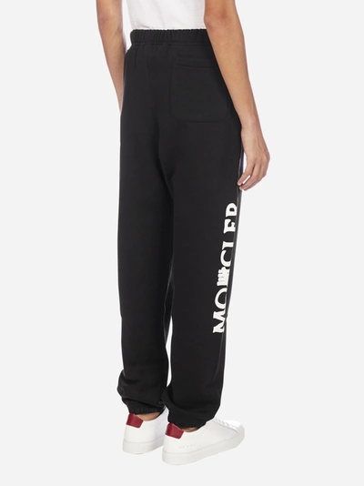 Shop Moncler Logo Cotton Jogging Pants