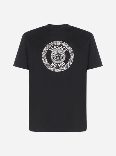 Shop Versace T-shirt In Cotone Con Logo-medusa