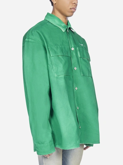 Shop Off-white Arrows Cotton Denim Oversized Shirt