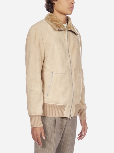 Shop Brunello Cucinelli Giacca In Pelle E Shearling