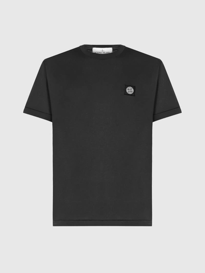 Shop Stone Island Logo Cotton T-shirt