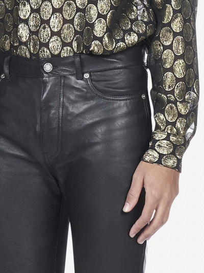 Shop Saint Laurent Leather Trousers