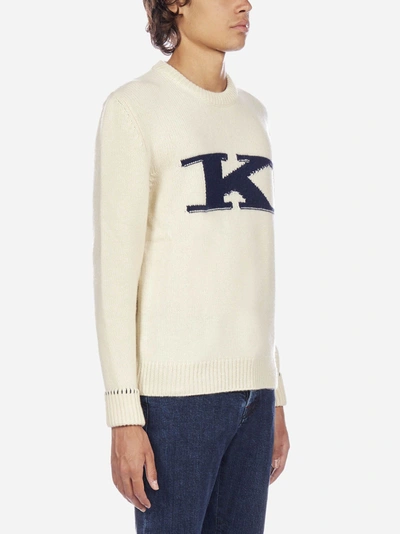 Shop Kiton Pull In Cashmere Con Logo
