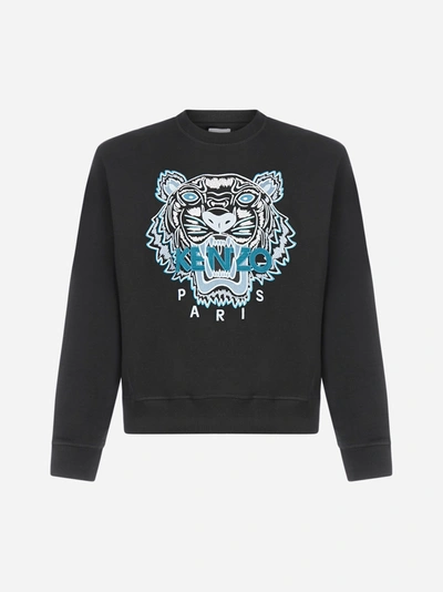 Shop Kenzo Tiger-logo Cotton Sweatshirt