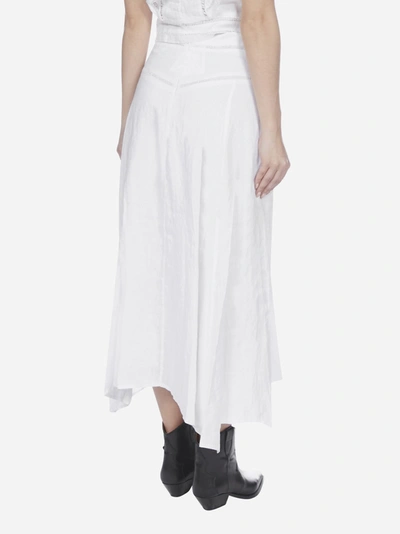 Shop Isabel Marant Étoile Aline Linen Midi Skirt