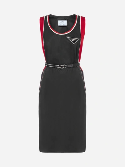 Shop Prada Logo-plaque Re-nylon Dress