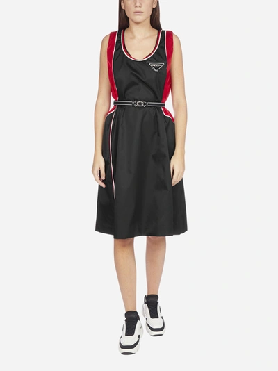 Shop Prada Logo-plaque Re-nylon Dress