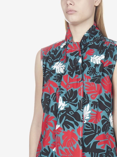 Shop Marni Top In Viscosa Con Fiocco Stampa Eyed Leaves