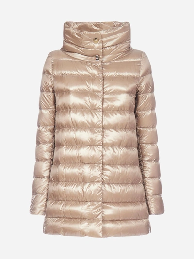 Shop Herno Amelia Quilted Nylon Down Jacket In Light Dove Grey