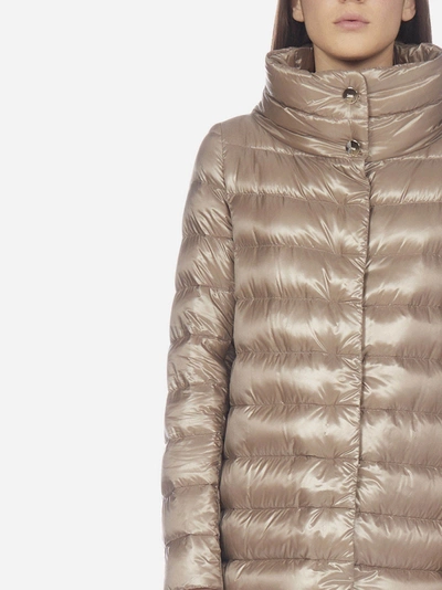 Shop Herno Amelia Quilted Nylon Down Jacket In Light Dove Grey