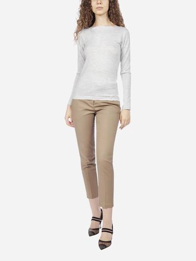 Shop Brunello Cucinelli Cashmere And Silk Blend Long Sleeved T-shirt