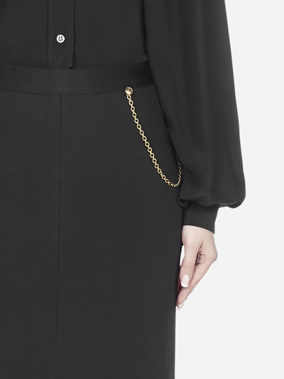 Shop Givenchy Chain-detail Stretch Knit Skirt