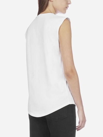 Shop Balmain Logo Cotton Tank Top In White - Gold