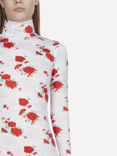 Shop Vetements Floral Print Mini Dress With Gloves