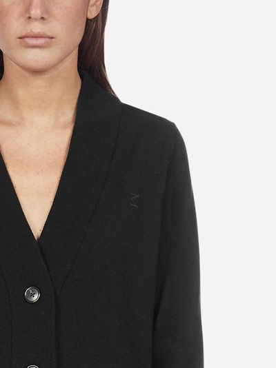 Shop Maison Margiela Wool Cardigan In Black