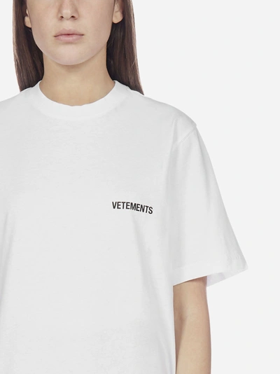 Shop Vetements Logo Front Back Oversized Cotton T-shirt
