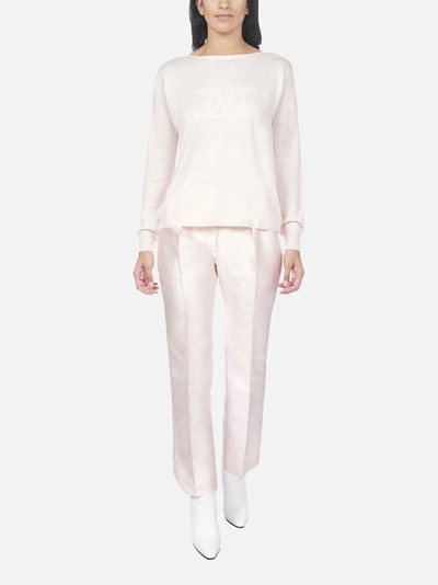 Shop Max Mara Salice Monogram Silk And Linen Sweater