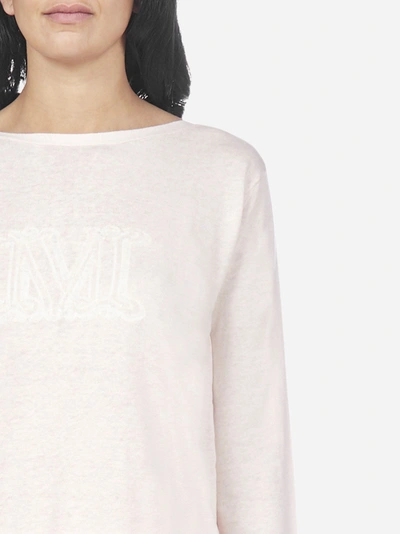 Shop Max Mara Salice Monogram Silk And Linen Sweater