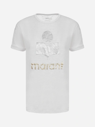 Shop Isabel Marant Étoile T-shirt Koldi In Lino Con Logo